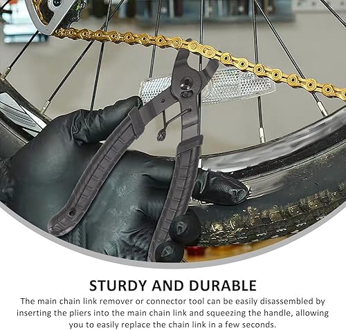 Catena Pinza,Pinze per Catene di Biciclette,Pinza Catena bici,Smagliacatena Bici,Smagliacatena Bici Kit,Chiudi Strumento 2 in 1 Apri e Chiudi Pinza,Portatile Facile Strumento,con Pulizia Spazzole - Ysert
