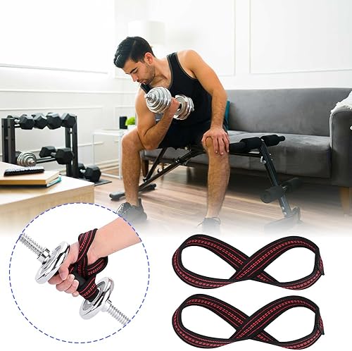 Cinghie per Sollevamento Pesi Figura 8, Supporto Ganci Palestra Polsi Cross Training Protezion da Polso Impacchi Uomini Donne Fitness Polsini In Cotone Tirare Su Stacco Terra Manubri - Ysert