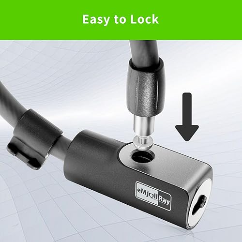 Lucchetto per Monopattino Elettrico, eMjollRay Lucchetto per Bicicletta con 2 Chiavi, Livello di Sicurezza Molto Alto Antifurto Lucchetto Monopattini, Lucchetto Monopattino per Moto,Bicicletta,Scooter - Ysert