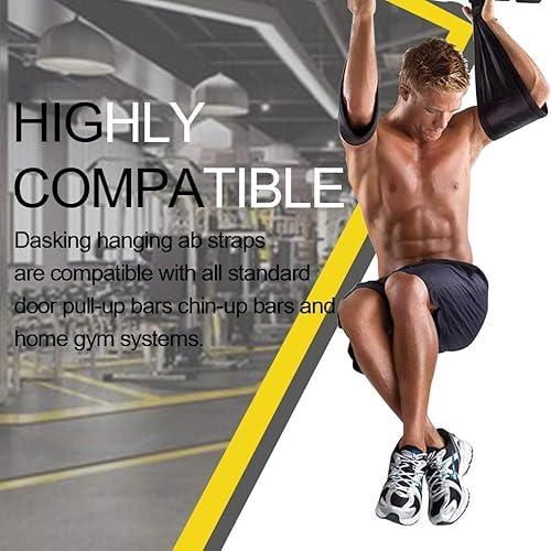 DASKING Cinghie Addominali 2, Ditta Fitness Ab Straps, Abdominal Slings da Appendere per Barra Trazioni, AB Cinghie per Allenamento Addominali, Sollevamento Gambe, Potenziamento Muscolare - Ysert