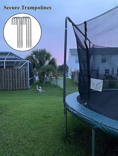 Picchetti in acciaio zincato resistente, ganci a J, picchetti da giardino per tende da campeggio, trampolino, tettoie, animali, capannoni, porte auto, altalene, set da 30,5 cm, confezione da 6 - Ysert