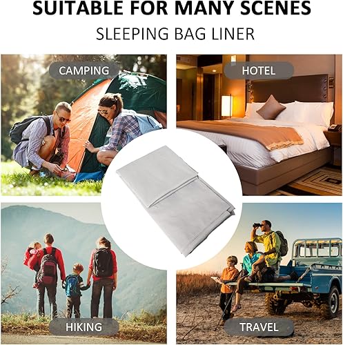 Sacco a Pelo Matrimoniale 180 x 210 cm Sacchi a Pelo Estivi, Sacco a Pelo Leggero e Compatto in Microfibra, Sacco a Pelo Emergenza 2-in-1 Coperta Termica per Viaggi in Hotel Campeggio - Ysert