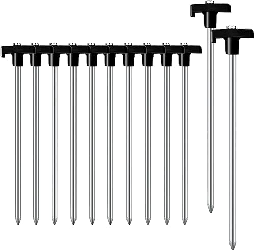Set Picchetti per Tenda con Sacca di Trasporto - Picchetti Robusti in Metallo Antiruggine da 18 cm per Campeggio, Giardino, Trekking (Arancione, 20pcs) - Ysert