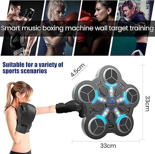 Macchina Da Boxe Musicale, Wall Boxing Machine Kids, Music Boxing Training Machine, 3 Modalità E 3 Velocità per Principianti E Professionali Boxe E Taekwondo Formazione - Ysert