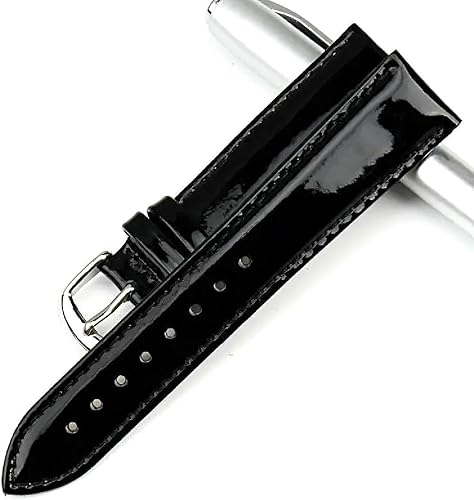 Pgqjfks Cinturino per orologio 12/14/16/18/20mm Bracciale per orologio Cinturino in vernice nera Accessori per orologi - Ysert