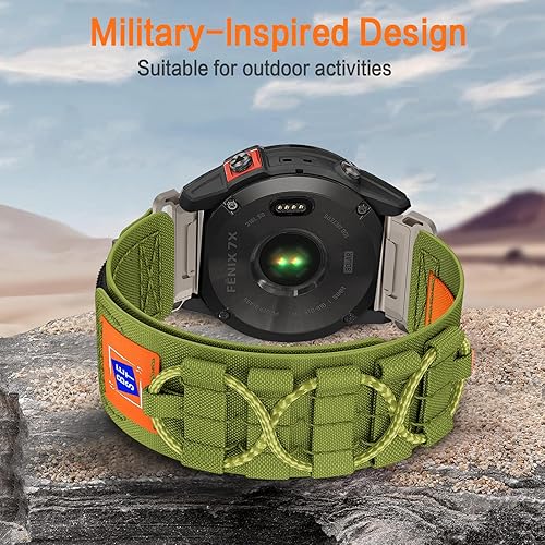 Cinturino per Fenix 6X Pro, 26mm Nylon Cinturino per Fenix 7X/Fenix 6X/Fenix 7X Pro/Fenix 5X/Fenix 5X Plus/Fenix 7X Solar/Fenix 3/Fenix 3 HR/3 Sapphire/Fenix 7X Sapphire Solar/D2 Delta PX - Ysert