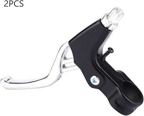 1 Paio di Maniglie del Freno per Bici, in Lega di Alluminio, Mountain Bike, Bicicletta da Strada, Leve del Freno, Diametro 2,2 cm(Argento) - Ysert