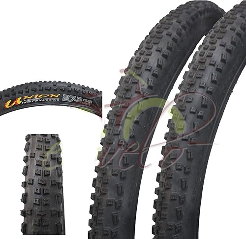 Union 2 COPERTONI Neri per Bici Bicicletta MTB Mountain Bike MTB 27.5 X 2.25 (57-584) - Ysert
