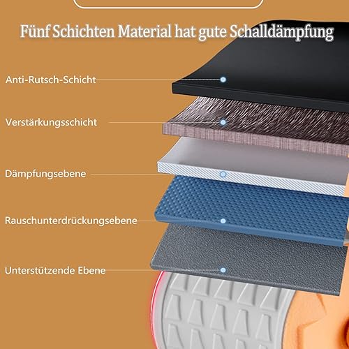 Rullo addominale Ab Roller con supporto per gomiti, AB Wheel con rimbalzo automatico, per addominali con tappetino per ginocchia per uomini e donne - Ysert