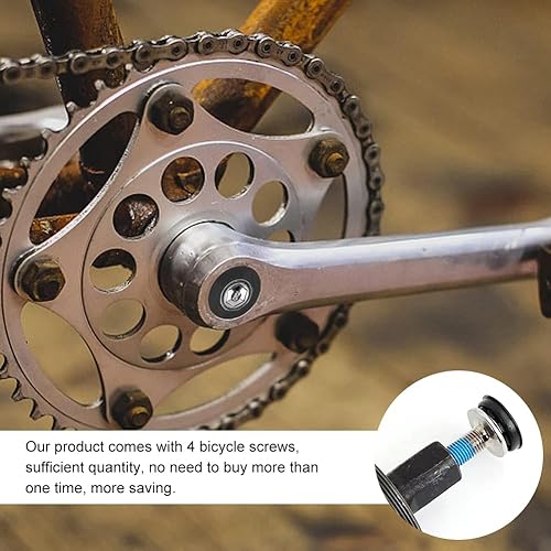 Viti per Cuscinetti a Pedale, 4Pz Bulloni M8 x 18 mm per Pedivella Bici, Viti per Pedivella, Viti Filettate M8 a Testa Esagonale Viti per Braccio a Manovella per Bici, Impermeabili, Prova di Sabbia - Ysert
