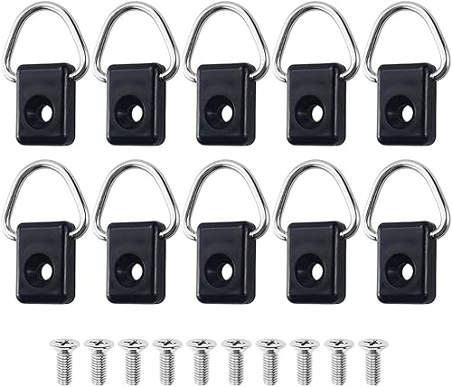 NA 10 pz Kayak D Ring, Nero Canoa D Fibbia Tie Down Loop con M6 Viti, Kayak di Sicurezza D Anelli Accessori Parti per Fissare Sedile Ancoraggio Corda Paddle Guinzaglio - Ysert