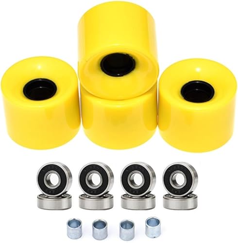 Ruote per skateboard e longboard, 4 pezzi, 78A, per skateboard e longboard ABEC-9, distanziali con cuscinetti ABEC-9, set per skateboard (arancione) - Ysert