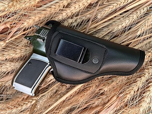 Fondina per pistola in pelle Glock adatta per Glock 19 Gen 3 26 27 42 48 S&W M&P Shield EZ Fondine universali per pistola in pelle per uomo Donna Copri clip stile occidentale con portariviste - Ysert