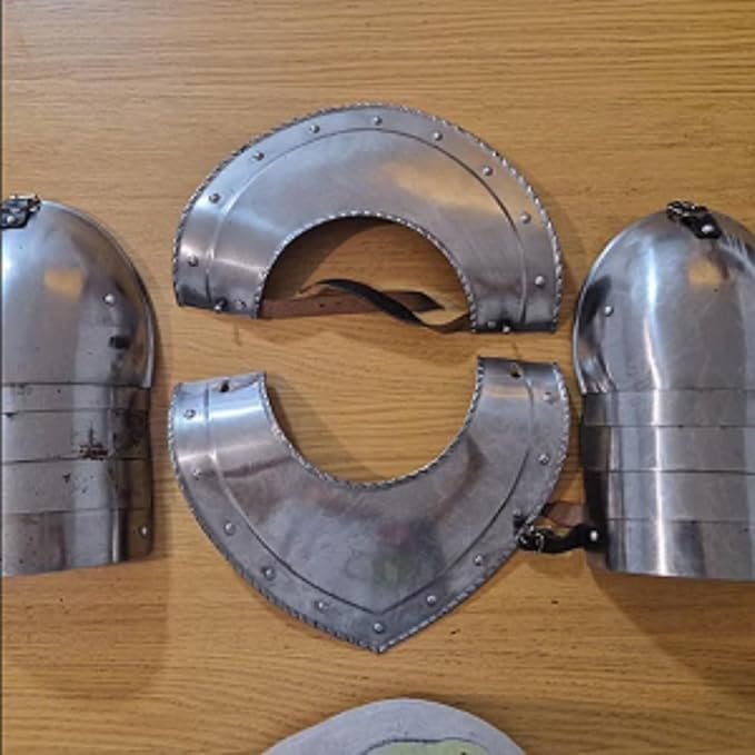 Set di spolette in Ferro Medievale, per Braccio, Spalla, Vichingo, crociato, Pauldrons Armor - Ysert