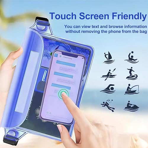 2 Pezzi Borsa Impermeabile, Marsupio Impermeabile con Tripla Protezione, IPX8 Impermeabile Custodia, con Schermo Touch e Cintura Regolabile, per Mare,Subacqueo, Spiaggia, Barca, Cellulare - Ysert
