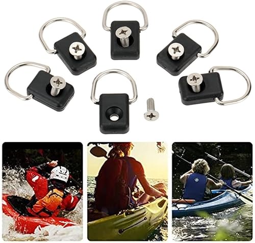 12 pcs Canoa per Barche Anello D con Kit Viti, D Ring Subacquea Kit di Fissaggio ad Anello per Ponte di Sicurezza D Ring per Barca,Canoa, Rimorchio - Ysert