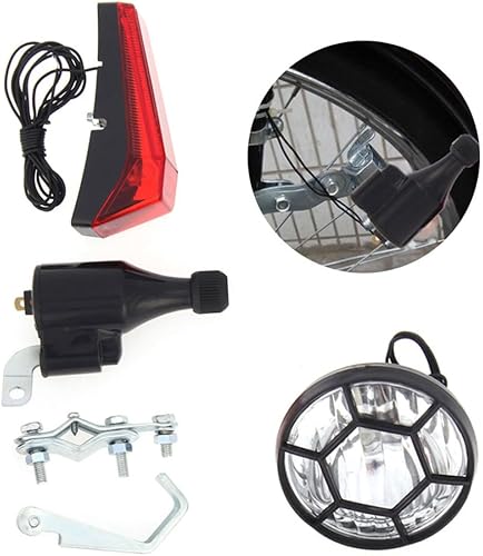 Set di Luci per Dinamo per Bici Luci per Bicicletta Anteriori E Posteriori Faro Posteriore Luce di Sicurezza A LED Accessori per Mountain Bike da Ciclismo - Ysert
