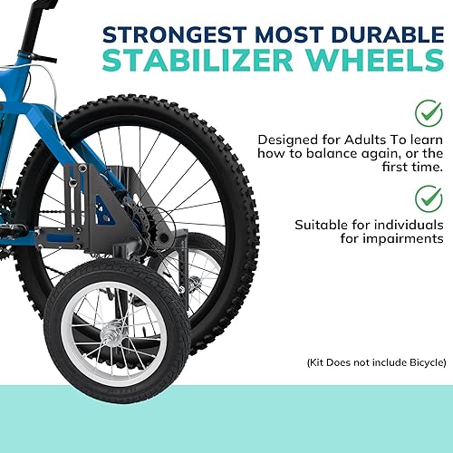 Rotelle stabilizzatrici regolabili per bici da adulto, adatte per bici da 61 cm a 73,7 cm, qualità resistente - Ysert