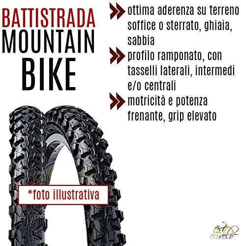 2 COPERTONI MTB DEESTONE 26 X 1.90 + CAMERE d'Aria Pneumatici Neri Bici Bicicletta Mountain Bike 47-559 - Ysert