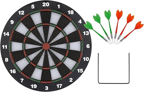 #DoYourDart 180 Fun - Set completo di 6 freccette morbide con punta in plastica, bersaglio classico per principianti e bambini - Ysert