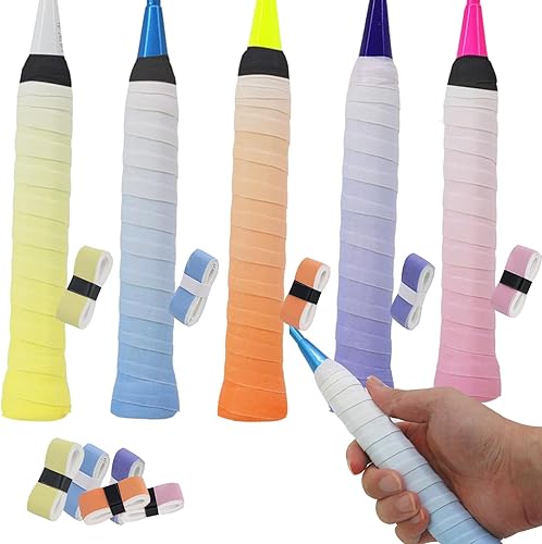 5 Pezzi Nastro Grip per Racchetta,Grip Racchetta Padel,Grip per Racchette da Tennis e Badminton,Racchetta da Squash, Nastro di Presa Autoadesivo, Racchetta da Badminton Antiscivolo - Ysert