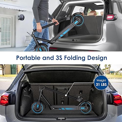 Scooter Elettrico,Alta Potenza 500w,Pneumatici Da 25,4 Cm,Velocità Massima Di 25km/H,Distanza Remota Di 45KM,Sistema Frenante A Doppio Tamburo,Escooter Pieghevole Adulto,Carico Massimo 120KG - Ysert