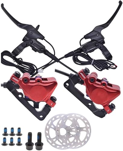 Set di freni a disco idraulici, in lega di alluminio, freno a disco anteriore sinistro posteriore destro, per mountain bike, e-bike, fat bike, scooter elettrici (set posteriore+anteriore) - Ysert