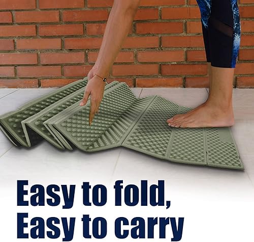 Tappetino Pieghevole in Schiuma, Resistente Materassino Pieghevole in XPE Materassino Impermeabile dal Design Ultraleggero per Yoga, Campeggio, Picnic(Verde) - Ysert