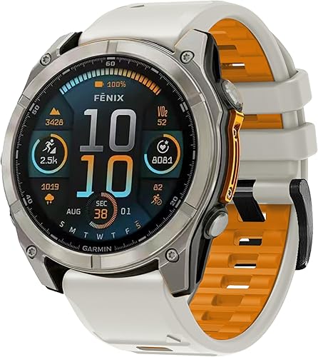 Silicone Braccialetto per Garmin Fenix 8 47mm/Fenix E 47mm Strap. Wristband Bands Sgancio Rapido Cinturino Wristband Armband Sportivo per Garmin Fenix E 47mm/Fenix 8 47mm - Ysert