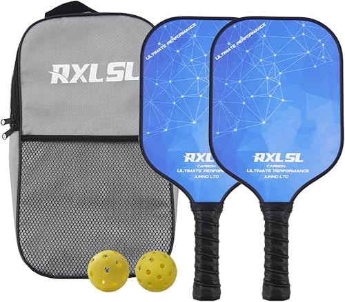 RXL SL Set pickleball-paddeles,Racchetta da pickleball, Include 1 palla da sottaceto per interni e 1 per esterni,racchetta da pickleball carbonio - Ysert