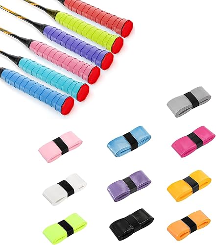 Fascia Antiscivolo per Racchette da Tennis, in 10 Colori, Antiscivolo, per Racchette da Tennis, per Badminton, Squash e Padel, Multicolore, Resistente al Sudore e Molto maneggevole - Ysert