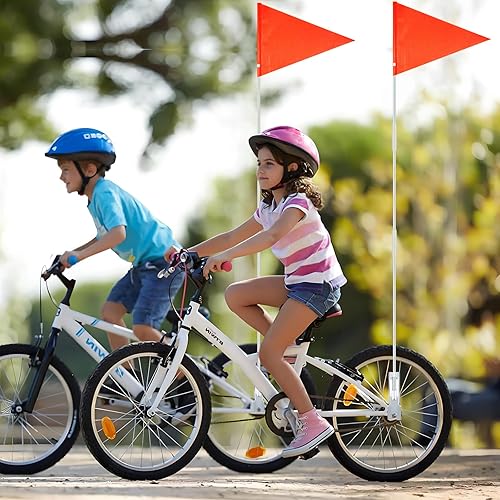 Jortmrd Gagliardetto per Bicicletta, 150 cm Bandiera per Bicicletta di Sicurezza per Bambini, Regolabile Bandiera Bicicletta Bambini (Rosso) - Ysert