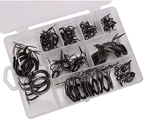 Guide per canne da Pesca Kit di Riparazione per canne da Pesca Casting Rod Spinning Lure Casting Guide Guida in Carbonio in Acciaio Inossidabile ceramico 85 Pezzi per Scatola - Ysert