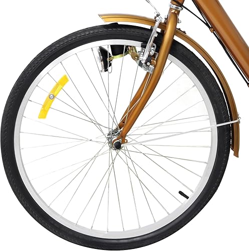 Bicicletta da carico da 24 pollici, 6 marce, triciclo pieghevole con cestino per la spesa, triciclo per adulti, bici con luce a LED, porta bicchiere - Ysert