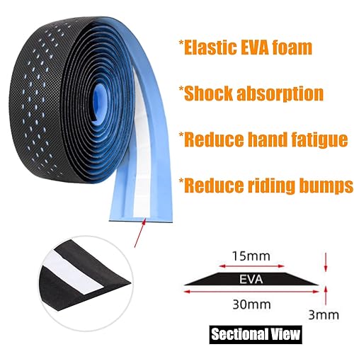 Nastro Manubrio da Bicicletta 2 Pezzi Nastro Manubrio Bici Strada MTB Cycling Accessorio per Ciclismo (Blu) - Ysert