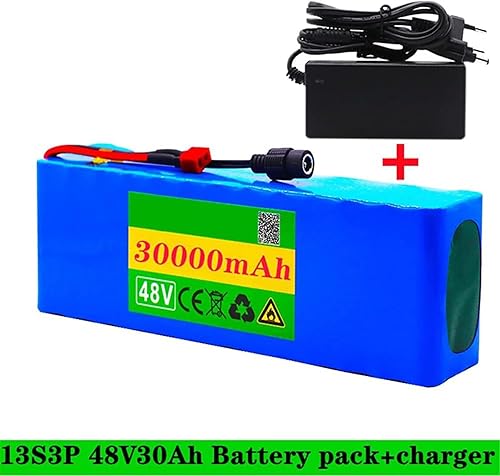 48V batteria agli ioni litio, 48V 30Ah 13S3P batteria scooter elettrico, con BMS + 54.6V caricabatterie, per 350W 500W 750W 1000w E-Bike Electric Bicycle Scooter T - Ysert