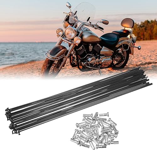 36pz Bicicletta Carbonio Acciaio Raggi 14G 293mm con Cappucci Nero - Ysert