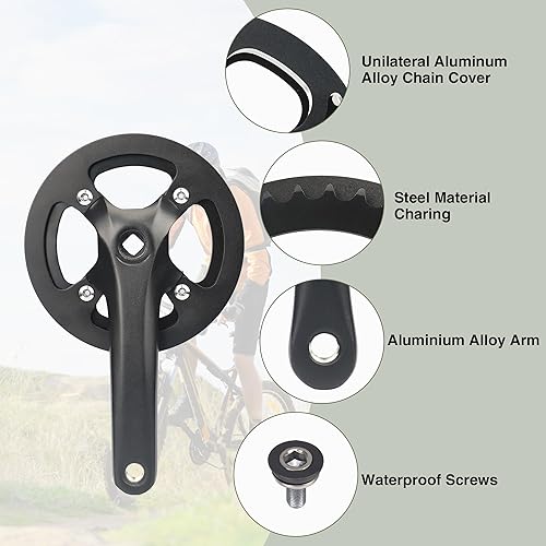 Singel Speed - Guarnitura 38T/46T/48T Bicycle Crankset da 170 mm, in alluminio, per bicicletta da donna - Ysert