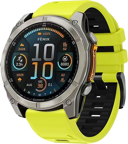 Silicone Braccialetto per Garmin Fenix 8 47mm/Fenix E 47mm Strap. Wristband Bands Sgancio Rapido Cinturino Wristband Armband Sportivo per Garmin Fenix E 47mm/Fenix 8 47mm - Ysert