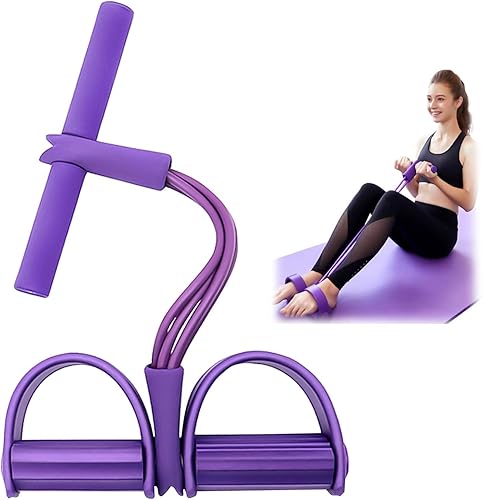 Multifunzione Strisce Aggiornamento 4 Tubi Elastico Bodybuilding Fitness con Pedali Maniglie Stretching Corde in Lattice Attrezzature di Resistenza per Casa Palestra Ufficio - Ysert