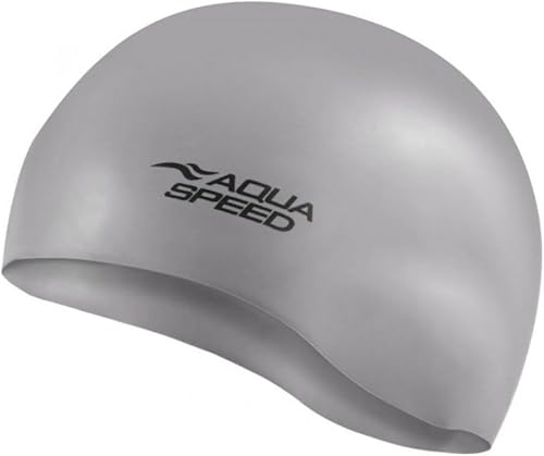 Aqua-Speed Swimming Cap Silicone Mono 111-26 Cuffia da nuoto, Adulti Unisex, Argento (Argento), Senior - Ysert