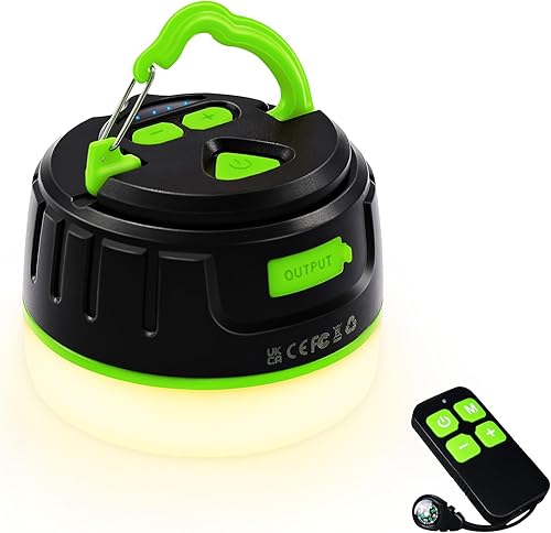 Lanterna da campeggio, lanktoo luci per tende ricaricabili con telecomando e power bank 6400mAh - Ysert
