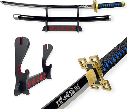Katana Demon Slayer Muichiro Tokito 95 cm – Lama in legno – Supporto giapponese incluso - Ysert