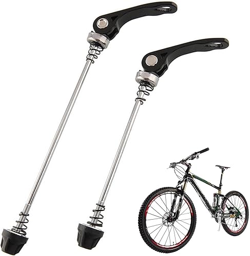 Spiedini a sgancio rapido per bicicletta, in acciaio inox, dadi anteriori e posteriori per ruote anteriori e posteriori, manico in fibra di carbonio, per MTB e bici da strada (dimensioni: nero) - Ysert