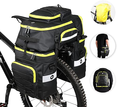 Rhinowalk 3 IN 1 Bike Pannier Bag Multifunzionale Bicicletta Posteriore Rack Carrier Bag Zaino con Parapioggia - Ysert