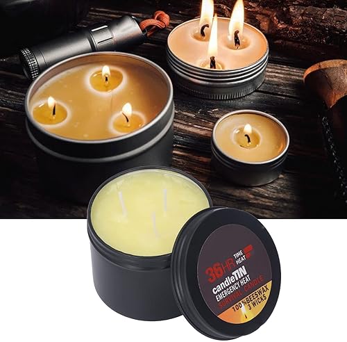 3 StoppiniCandele Alla Citronella da Esterno con Coperchio, Candela di Emergenza per Barbecue da Campeggio, Candela di Sopravvivenza di 36 Ore Other Collectibles - Ysert