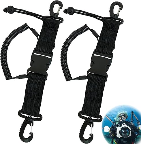 Moschettoni Da Immersione Da 2 Pezzi, Mmersione Moschettone Subacqueo, Cordino Fotocamera Subacquea, Cordino Attrezzatura Subacquea Sgancio, Per Immersioni,Arrampicata, Fotocamere Subacquee (Nero). - Ysert