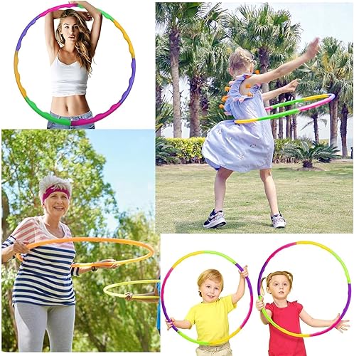 Hula Hoop - 2 pneumatici per bambini, in plastica, rimovibili, per bambini, hula hoop, hula hoop, ricaricabili, per fitness, sport, test - Ysert