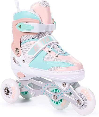 BESTIF - Pattini in linea per bambini e adulti, 4 in 1, regolabili - Ysert