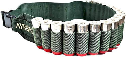 Cartuccera Cintura Cal 12 20 16 da Caccia in Nylon Cartucciera Regolabile Verde - Ysert